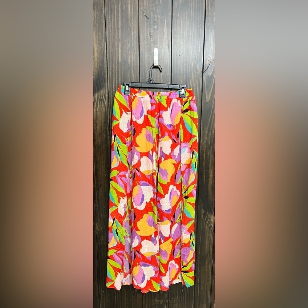 Lulu's Tropical Print, Flyaway Wide-Leg, BoHo Pants-Size: M - Picture 8 of 10